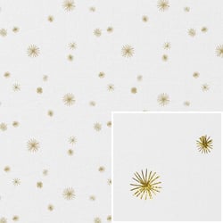 Tissu Canvas Etoiles dorées sur fond Blanc
