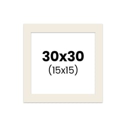 Passe-partout - Blanc cassé - 30x30cm - Photo 15x15cm - Pour cadre - Encadrement