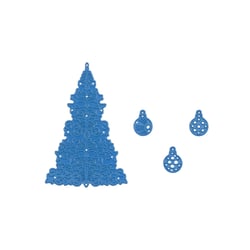 Matrices de découpe Nellie's Choice - Sapin et boules de Noël - 7,1 x 9,9 cm - 4 pièces