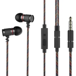 Écouteurs Smartphone Oreillettes Intra Jack 3.5Mm Micro Réduction Bruit Noir YONIS