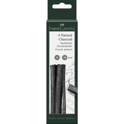 Lot 5 fusains naturels Faber-Castell Pitt - Diamètre 9-15 mm