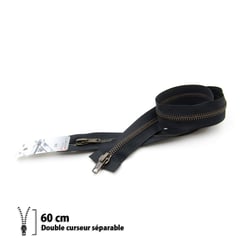Fermeture éclair Z18 - double curseur Séparable 6mm - 60 cm
