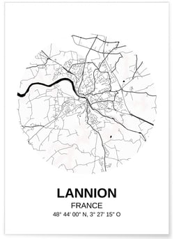 Affiche Carte Lannion | A3 : 29,7x42cm