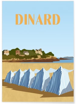 Affiche ville de Dinard | A3 : 29,7x42cm