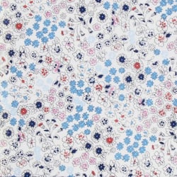 Tissu Coton Frou-Frou Fleuri N°26 Blanc