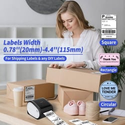 Mini Imprimante Bluetooth Thermique Sans Fil Pour Étiquettes d'Expédition Violet + Blanc YONIS