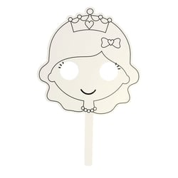 MégaCréa DIY - Masque enfant princesse à décorer Batonnet inclus x 4 pièces