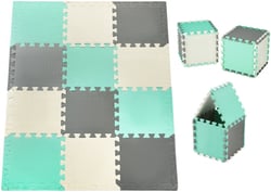 Tapis D'éveil, Tapis Puzzle Bébé 120*90 - Tapis de Jeu - 12 Pièces + Bords