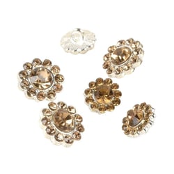 Bouton strass jaune ocre