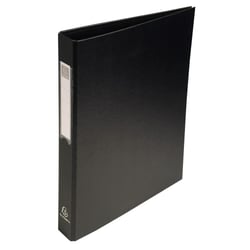 Classeur rembordé polypropylène 4 anneaux ronds de 25mm sur 3eme de couverture - Noir - x 10 - Exacompta