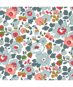Tissu Fleuris Betsy Gris et rose