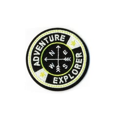 Lot de 3 écussons thermocollants luminescent adventure explorer noir 60mm