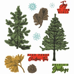 Tampons transparents et dies de découpe Framelits - Noël & sapins - 21 pièces - Sizzix