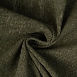 Tissu Lin d'ameublement toucher velours et envers antidérapant uni Vert kaki