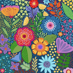 Lot de 4 serviettes en papier découpage collage 33 cm FLEURI MULTICOLORE F 114