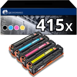415X - Pack 4 toners HP 415X compatibles M479fdw M479dw M454dw M454dn - 123CONSOMMABLES