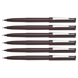 Lot de 6 stylos feutres - PENTEL - Plume plastique - Tracé 0,45-0,55 mm - Noir