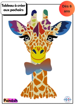 Peinture aux pochoirs Panash débutant enfants et adultes - Girafe en 3 pochoirs