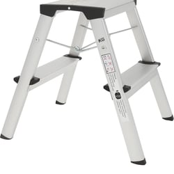 Marchepied - Pliable - 2 marches - Aluminium - Charge jusqu'à 150kg - Antidérapant