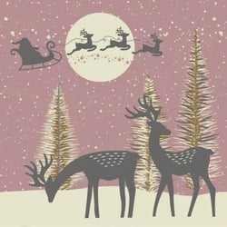 Lot de 4 serviettes en papier découpage collage 33 cm RENNE TRAINEAU NOEL