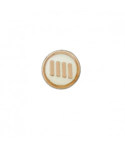 Bouton à rayures en métal 10mm à queue - Prym Creme/or Blanc