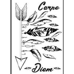 Transfert thermocollant noir & blanc A4 - Carpe diem