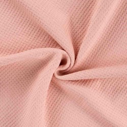 Tissu Nid d'abeille envers éponge uni Bambelux Rose poudré