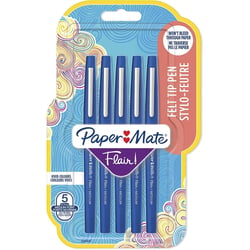 Stylo feutre Flair Pointe Moyenne - PAPER:MATE - Bleu - Lot de 5