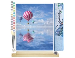 Peinture par Numéro Figured'Art - Vol en Montgolfière - Kit de Loisir Créatif DIY Numéro d'Art Complet - 40x50cm toile roulée + châssis en bois à monter
