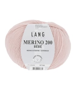 Pelote de laine à tricoter pour layette MERINO 200 BEBE - Lang Yarns 609 Rose