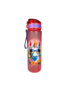 Gourde My Sweety Pop - Rose - Licorne avec Fleurs