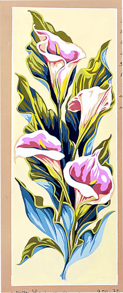 Canevas antique Arums 25x60cm