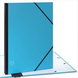 Carton à dessin A3- 34 x 45 cm, Avec fermeture élastique, Dos extensible pour plus d'espace- Turquoise- Certifié FSC- ACROPAQ