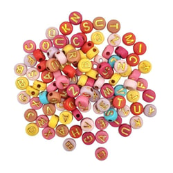 MégaCréa DIY - Perles lettres pour enfant - couleurs vives 0,7 x 0,3 cm 40 g