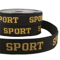 Bobine 20m élastique sport irisé 32mm Or
