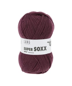 Pelote à tricoter SUPER SOXX 4 fils - 100 Gr - Lang Yarns - La laine à chaussettes incontournable 0064 Rouge Bordeau