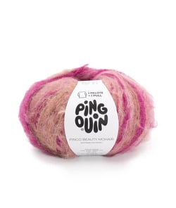 Pelote de Laine et Mohair à tricoter PINGO BEAUTY MOHAIR - 250gr - Pingouin Prune