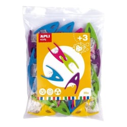 Apli Agipa - Pinces En Plastique Couleurs Assorties Enfant 30  pièces