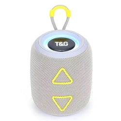 Enceinte Bluetooth Portable TWS LED Lumineuse Stéréo Subwoofer Avec Micro Intégré Gris YONIS