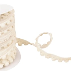 Elastique à pompons 13mm écru au mètre