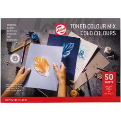 Bloc - Multi techniques - A4 - Papier teinté - Tons froids - 50 feuilles - 180g - Talens