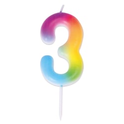 Bougie multicolore - chiffre 3