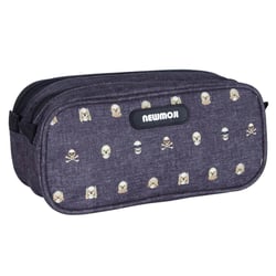 Trousse rectangulaire Newmoji Boy 22 CM - 2 compartiments Crâne