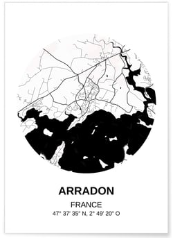 Affiche Carte Arradon | A3 : 29,7x42cm