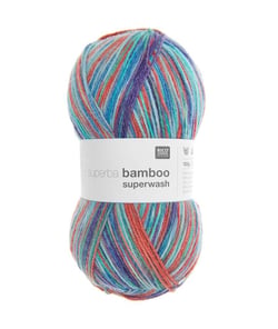 Pelote de laine à chaussettes à tricoter Superba bamboo superwash - 100GR - Rico Design 045 multicolore - Coral