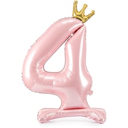 Ballon Debout - Chiffre 4 Rose