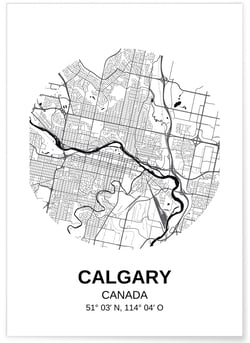 Poster Carte Calgary | A3 : 29,7x42cm