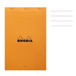 Bloc notes - A4 - 21x29,7 cm - Lignes et marges - 80 feuilles  - Rhodia