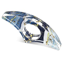 Bague de lecture en résine forme arc-constellation bleu gold