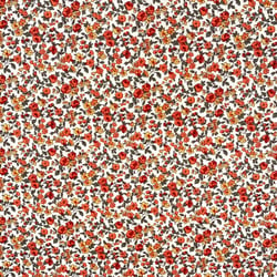 Tissu Coton imprimé Arty Petites fleurs Léonie rouges sur fond Blanc